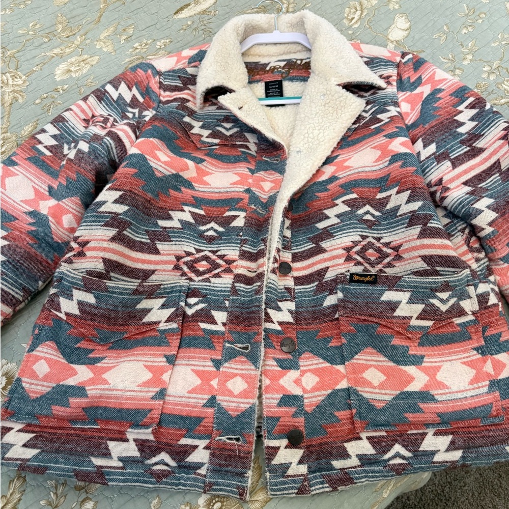 Aztec Patterned Sherpa Lined Jacket - image 6